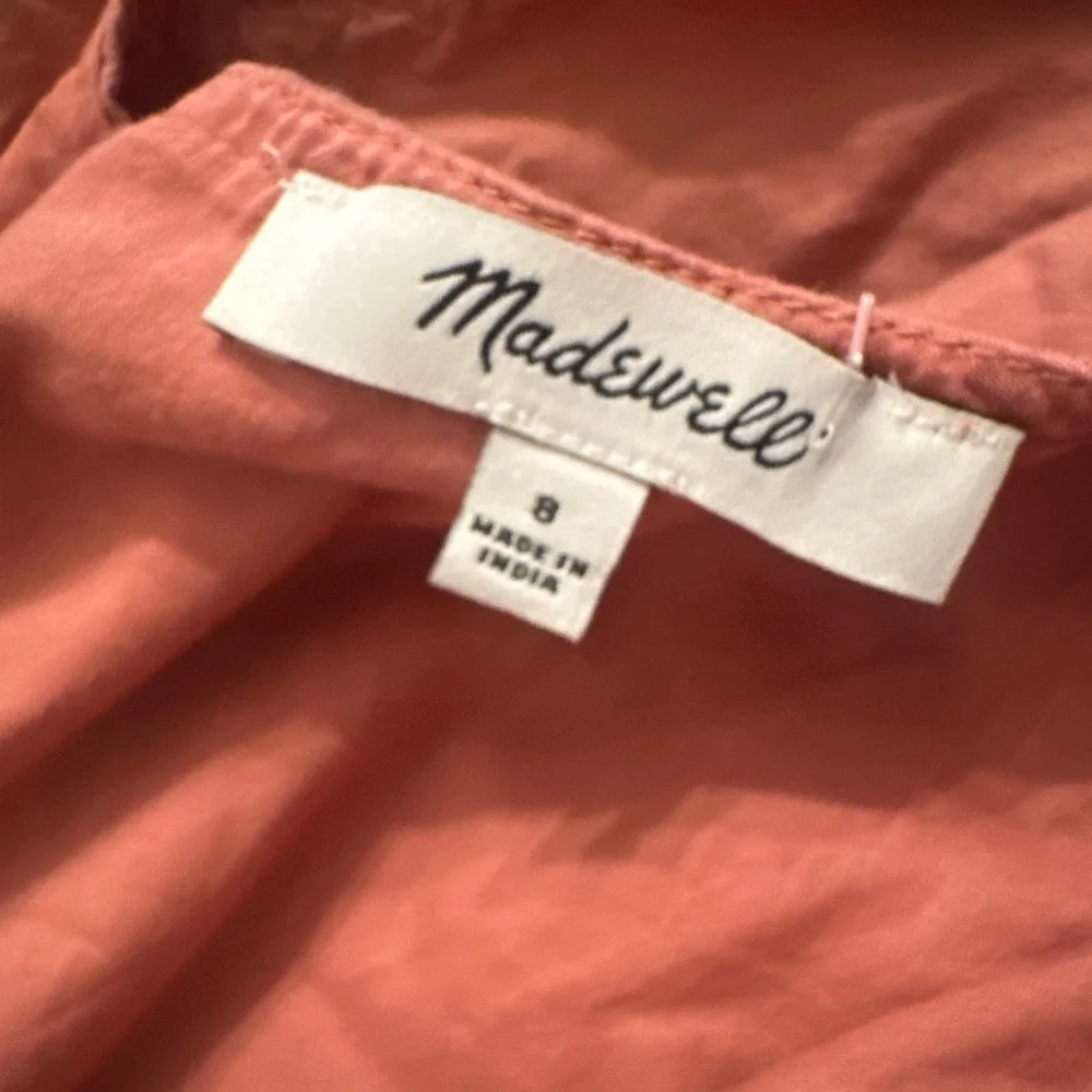 Madewell Blush Pink Puff Sleeve Cutout Midi Dress Small - Picture 8 of 8